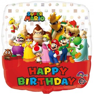 Nintendo Super Mario Bros Characters Happy Birthday Balloon